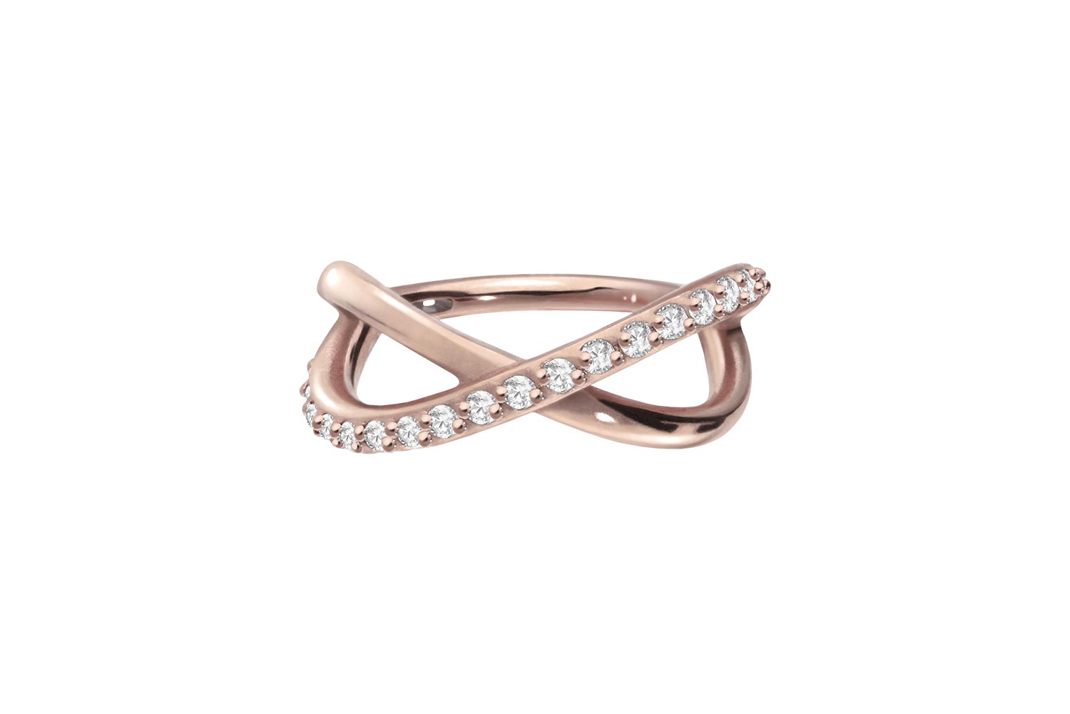 Chirurgenstahl Segmentring Clicker Piercing UNENDLICHKEIT + EINGEFASSTE KRISTALLE